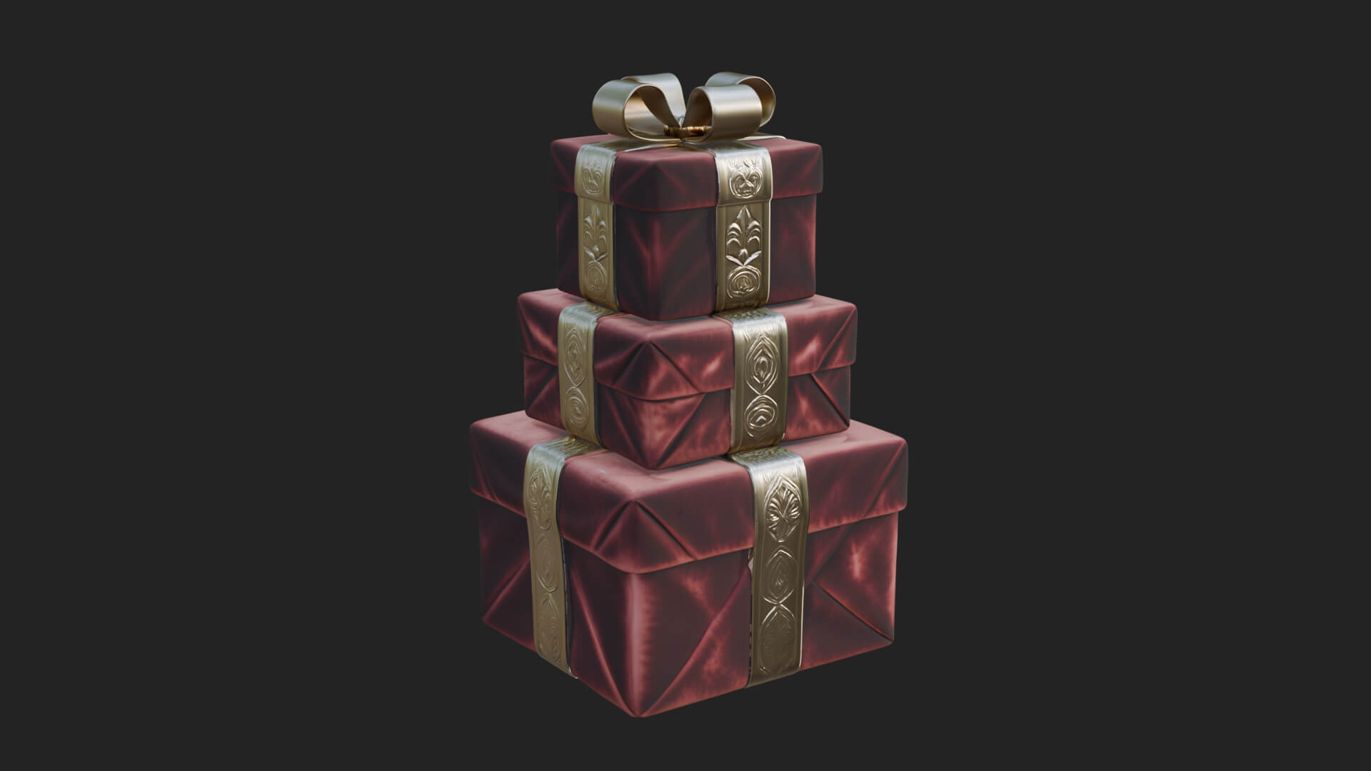 Stacked Gift Boxes Ornament Design 3 3D Print Model 3D Model
