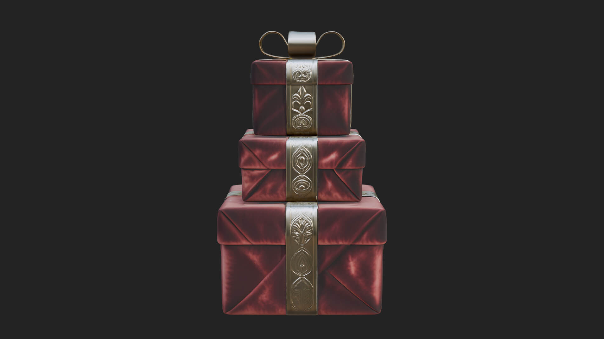 Stacked Gift Boxes Ornament Design 3 3D Print Model 3D Model