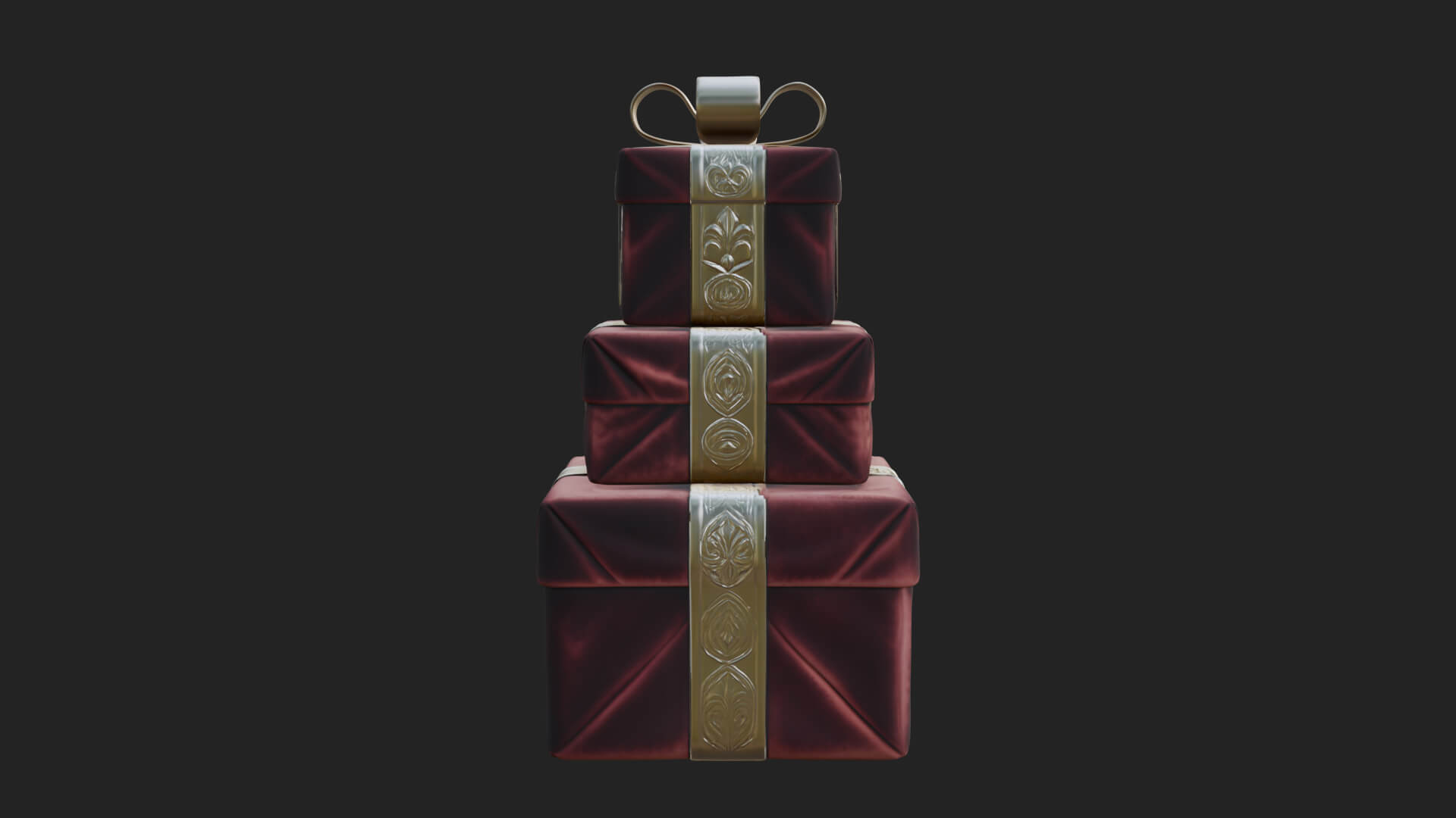 Stacked Gift Boxes Ornament Design 3 3D Print Model 3D Model