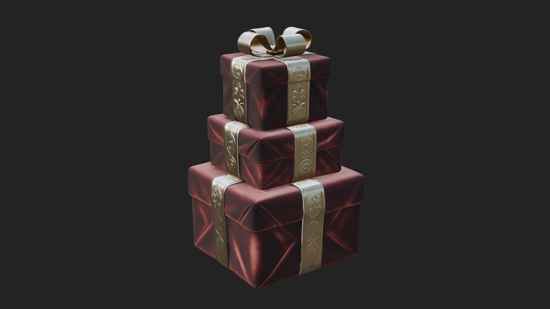 Stacked Gift Boxes Ornament Design 3 3D Print Model 3D Model