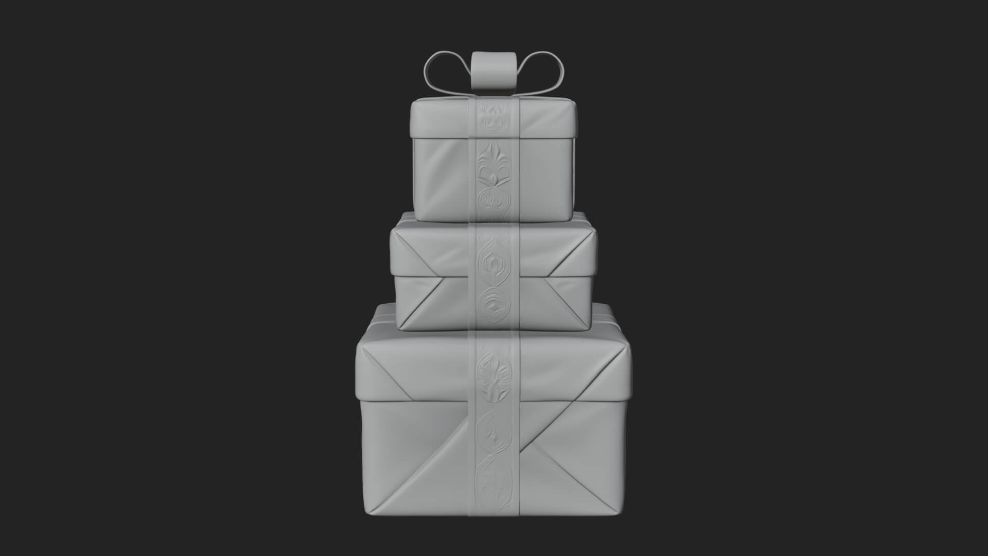 Stacked Gift Boxes Ornament Design 3 3D Print Model 3D Model