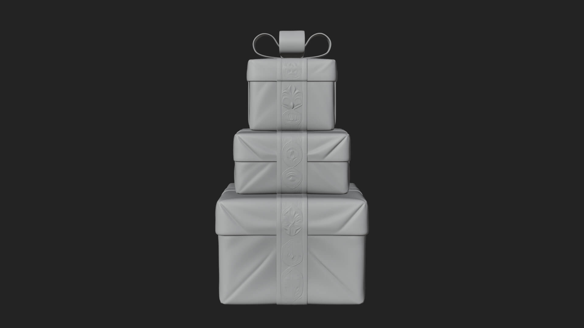 Stacked Gift Boxes Ornament Design 3 3D Print Model 3D Model