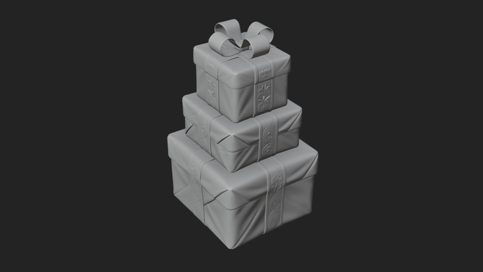 Stacked Gift Boxes Ornament Design 3 3D Print Model 3D Model