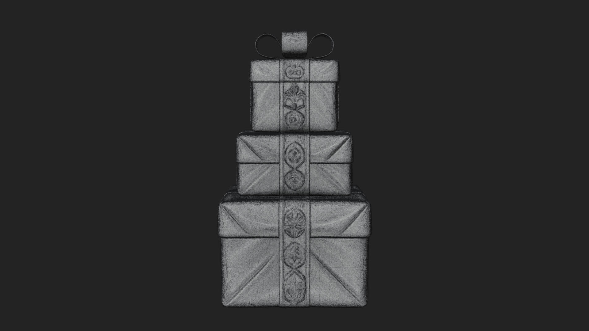 Stacked Gift Boxes Ornament Design 3 3D Print Model 3D Model