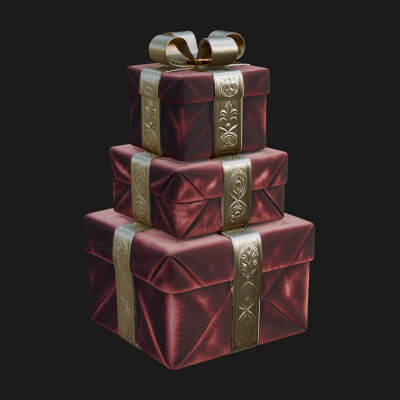 Stacked Gift Boxes Ornament Design 3 3D Print Model
