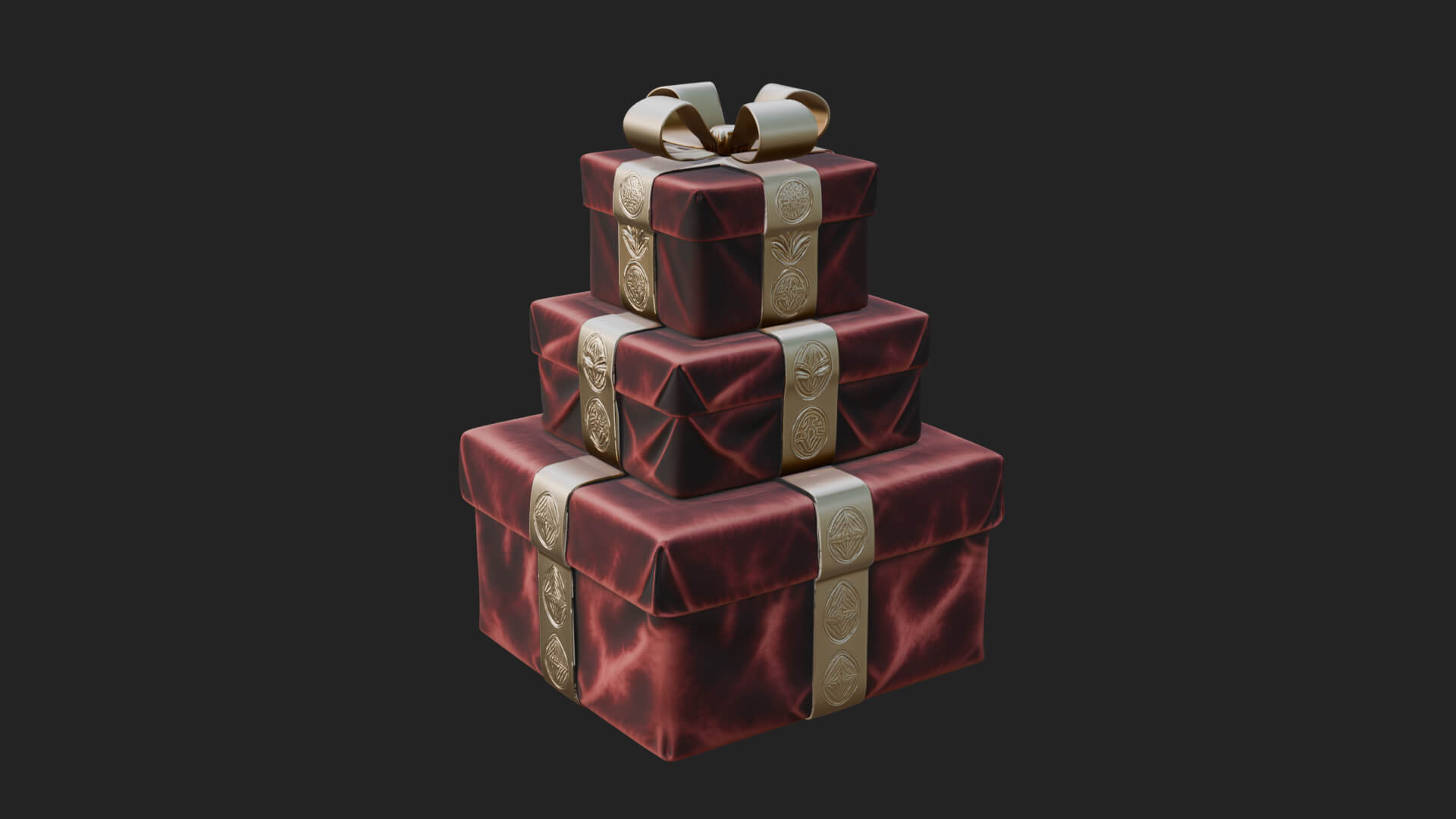 Stacked Gift Boxes Ornament Design 4 3D Print Model 3D Model