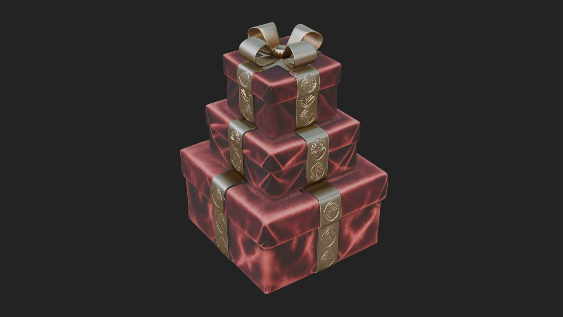 Stacked Gift Boxes Ornament Design 4 3D Print Model 3D Model