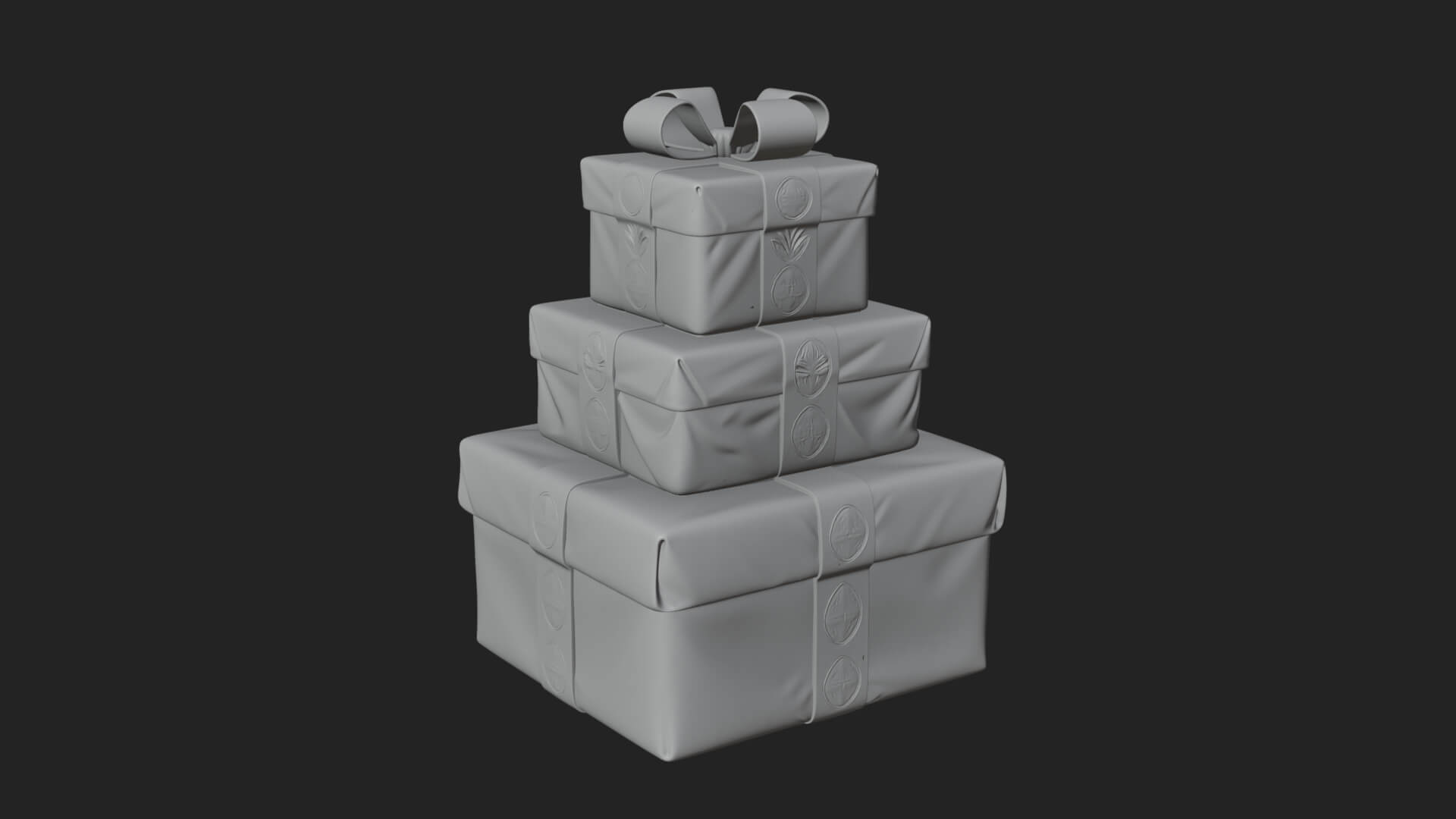 Stacked Gift Boxes Ornament Design 4 3D Print Model 3D Model