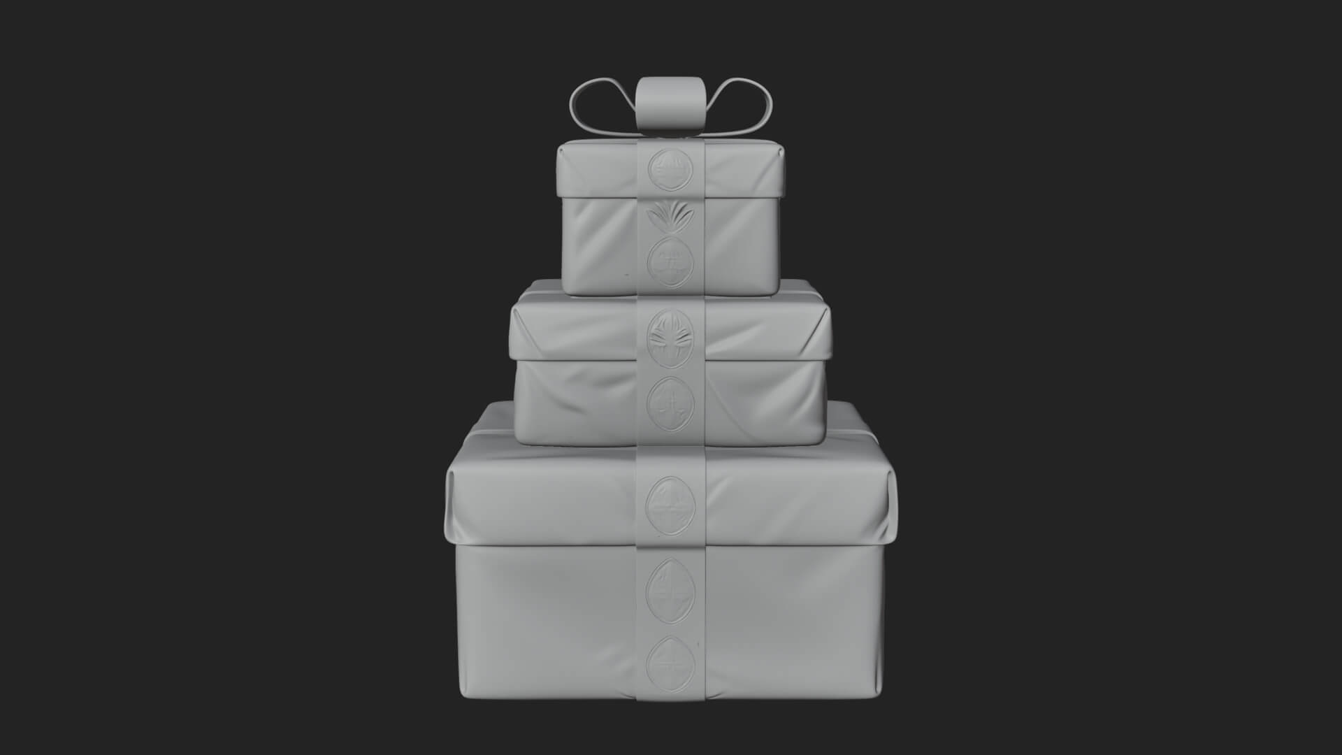 Stacked Gift Boxes Ornament Design 4 3D Print Model 3D Model