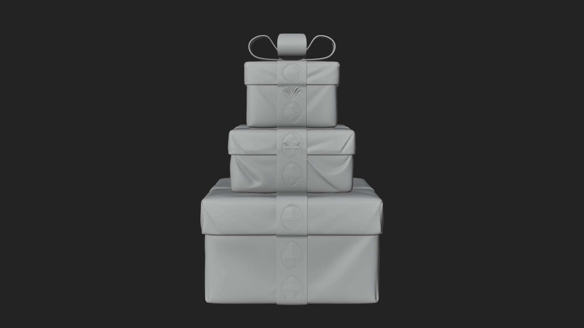 Stacked Gift Boxes Ornament Design 4 3D Print Model 3D Model