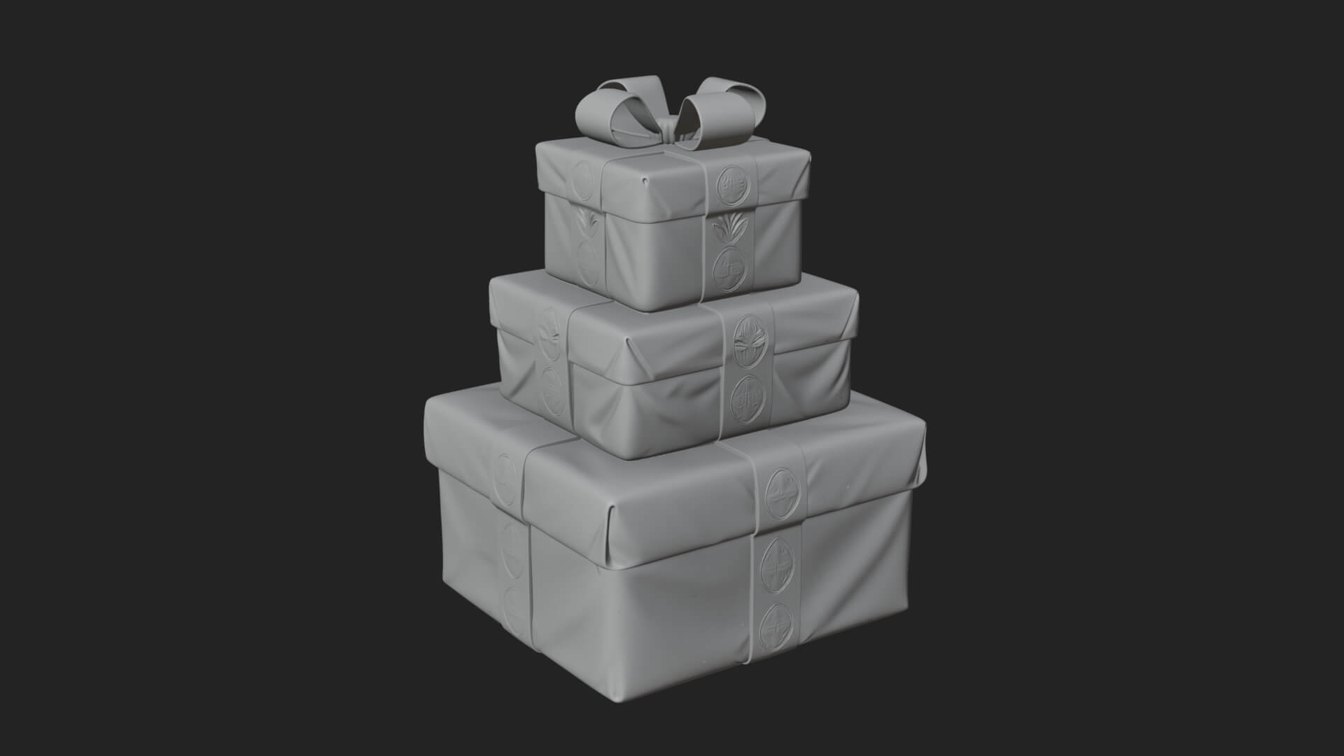 Stacked Gift Boxes Ornament Design 4 3D Print Model 3D Model