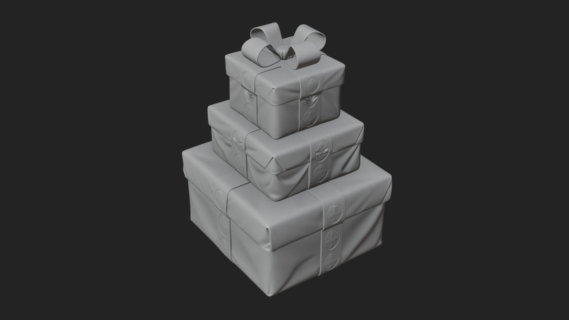 Stacked Gift Boxes Ornament Design 4 3D Print Model 3D Model