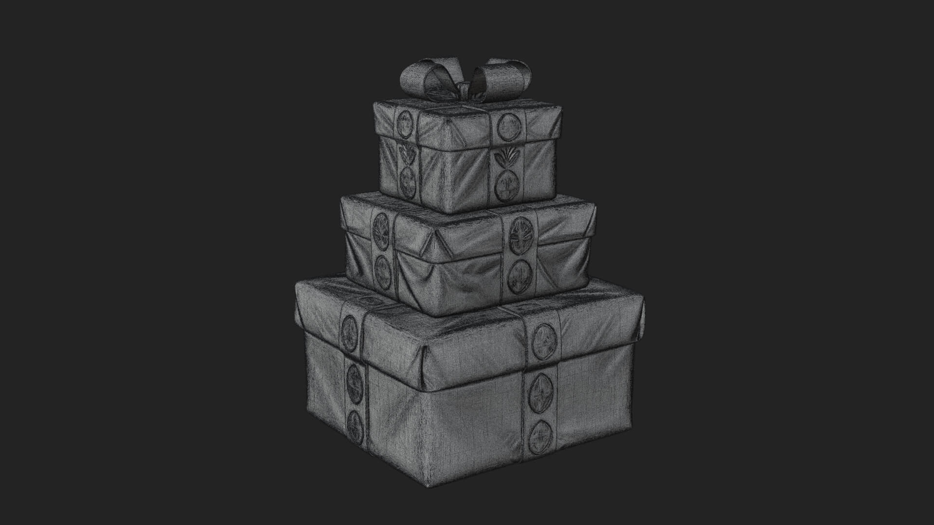 Stacked Gift Boxes Ornament Design 4 3D Print Model 3D Model