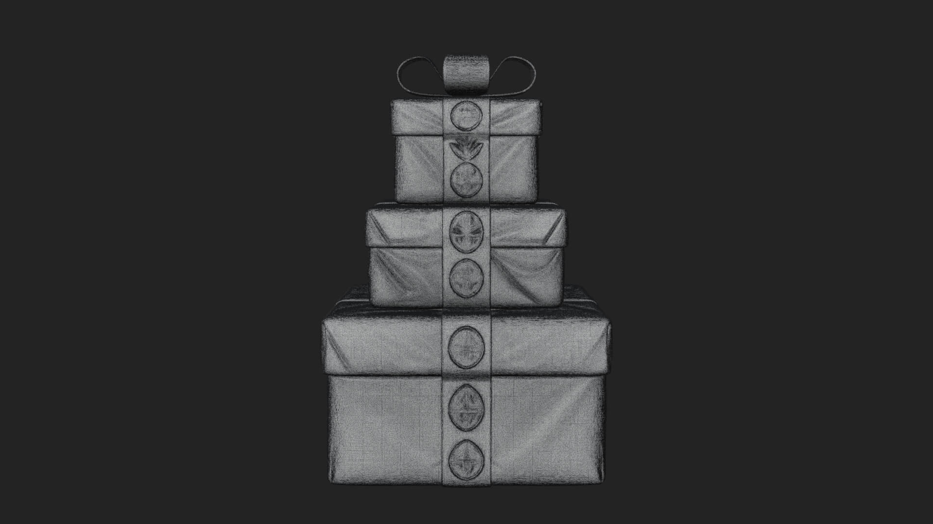 Stacked Gift Boxes Ornament Design 4 3D Print Model 3D Model