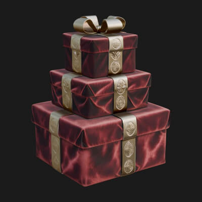 Stacked Gift Boxes Ornament Design 4 3D Print Model