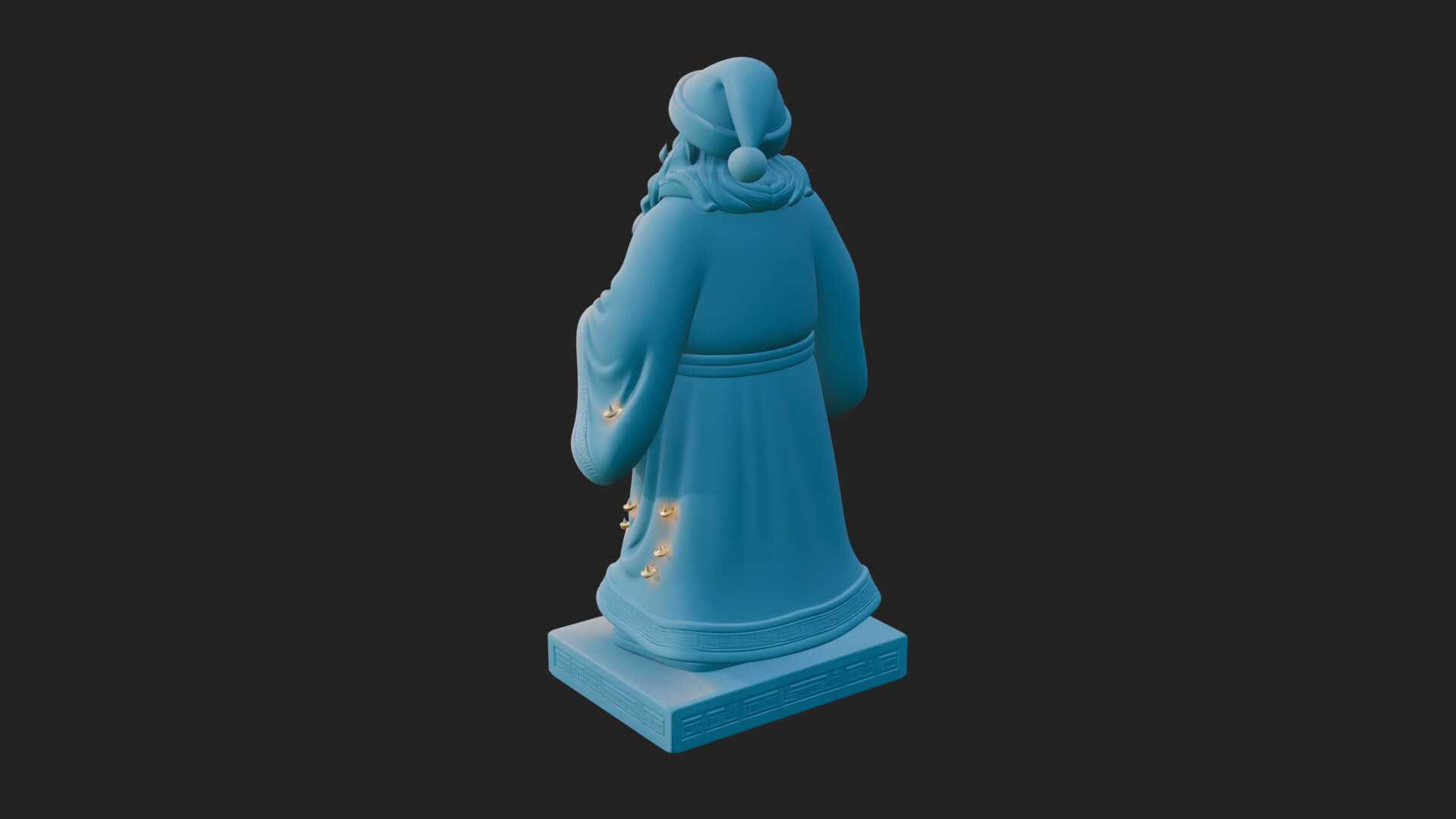 Staff Holding Santa Statue Design 1 3D Print Model 3D Model