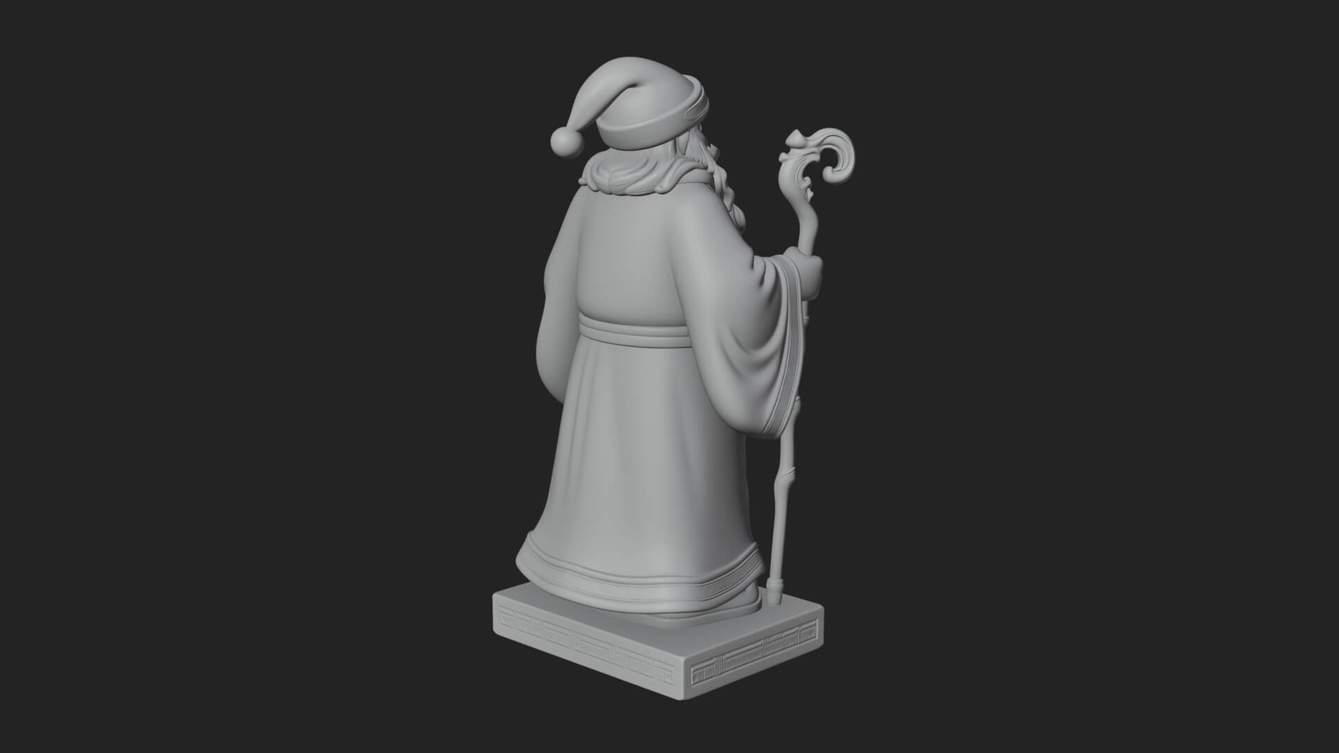 Staff Holding Santa Statue Design 1 3D Print Model 3D Model