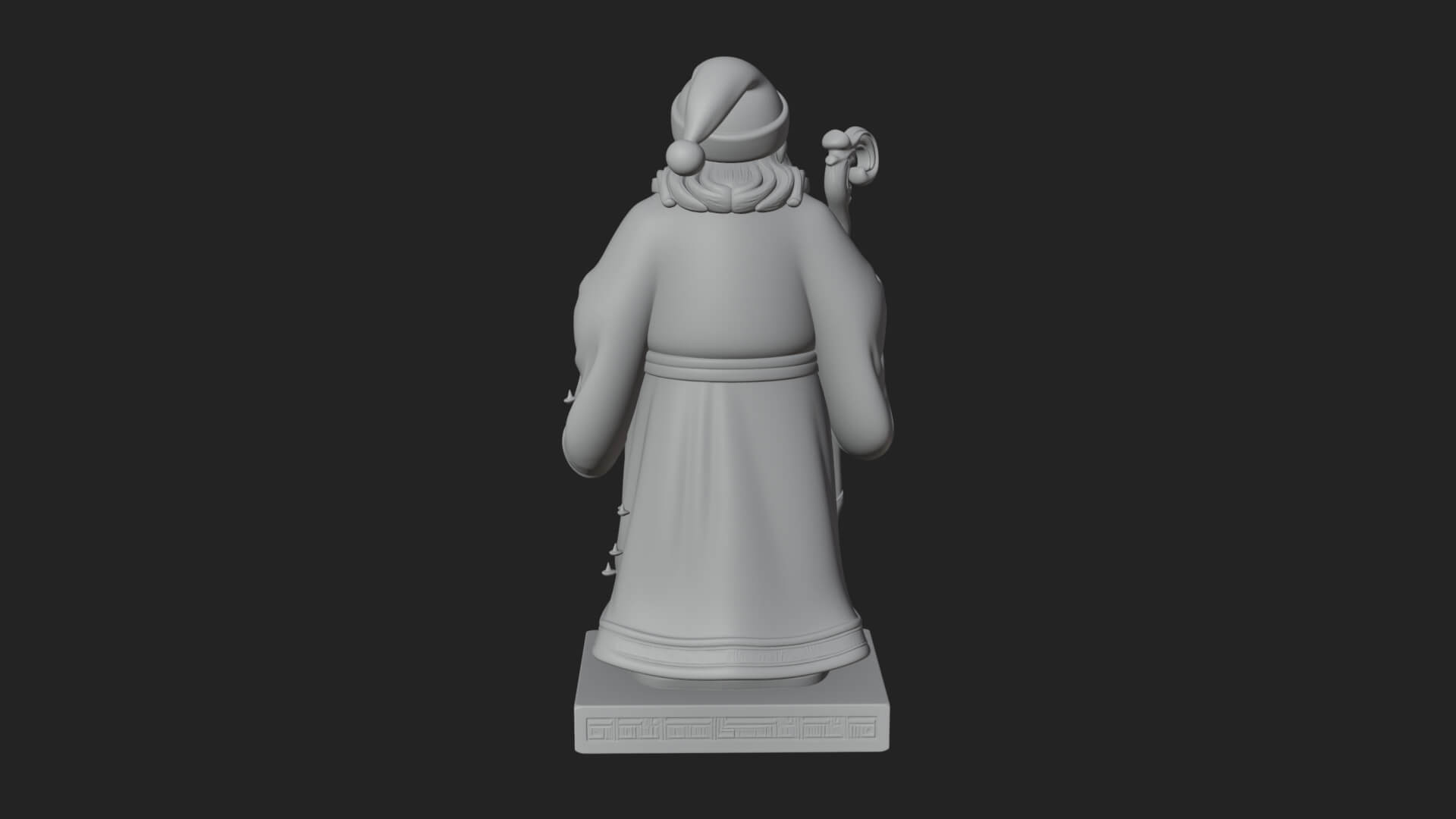 Staff Holding Santa Statue Design 1 3D Print Model 3D Model