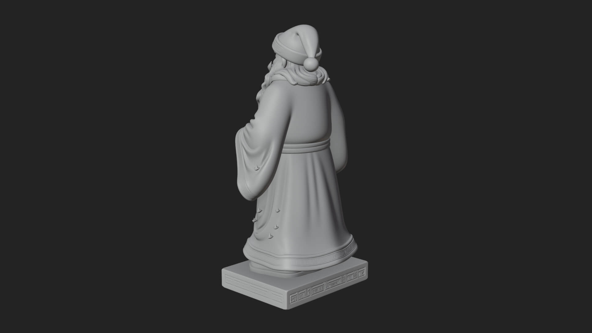 Staff Holding Santa Statue Design 1 3D Print Model 3D Model