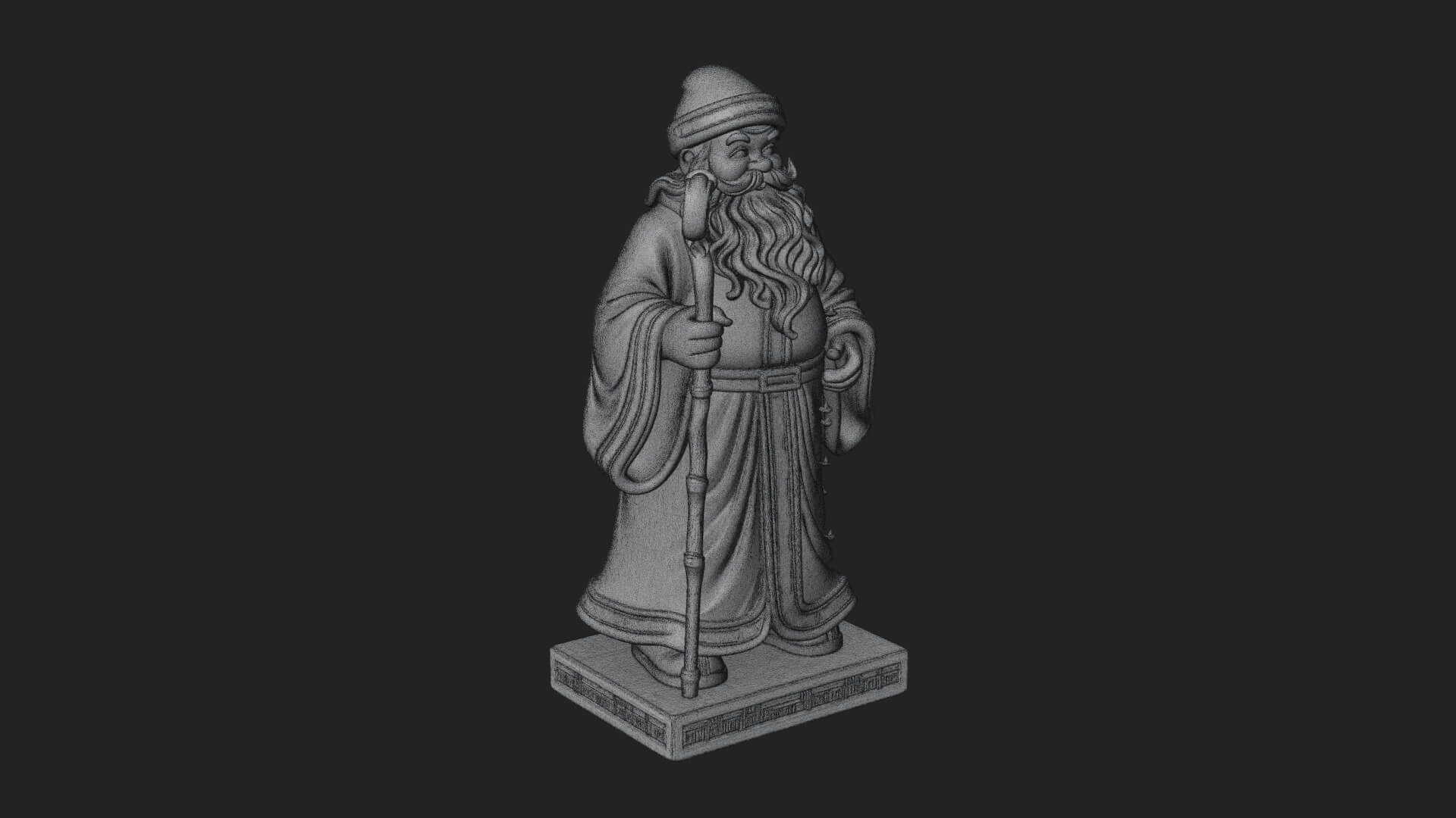 Staff Holding Santa Statue Design 1 3D Print Model 3D Model