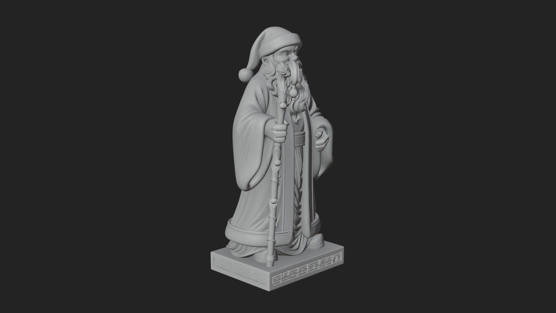 Staff Holding Santa Statue Design 2 3D Print Model 3D Model