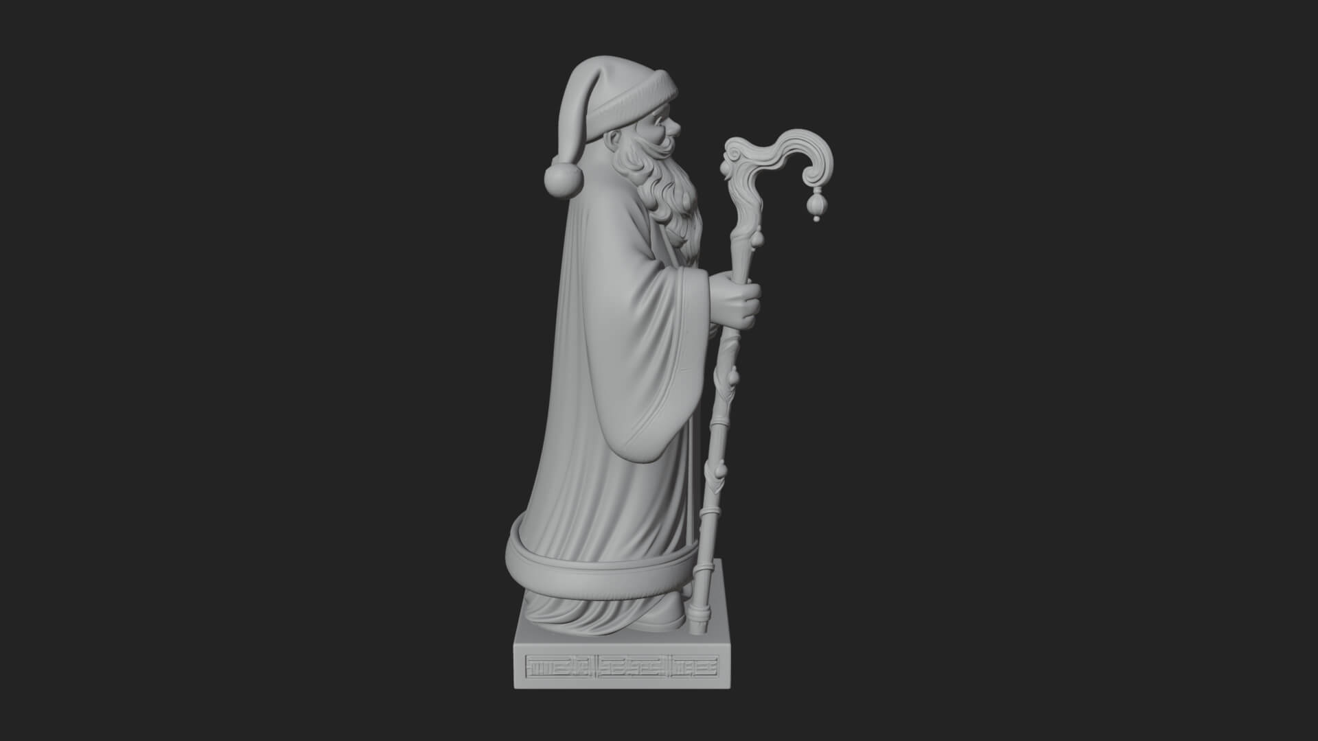 Staff Holding Santa Statue Design 2 3D Print Model 3D Model