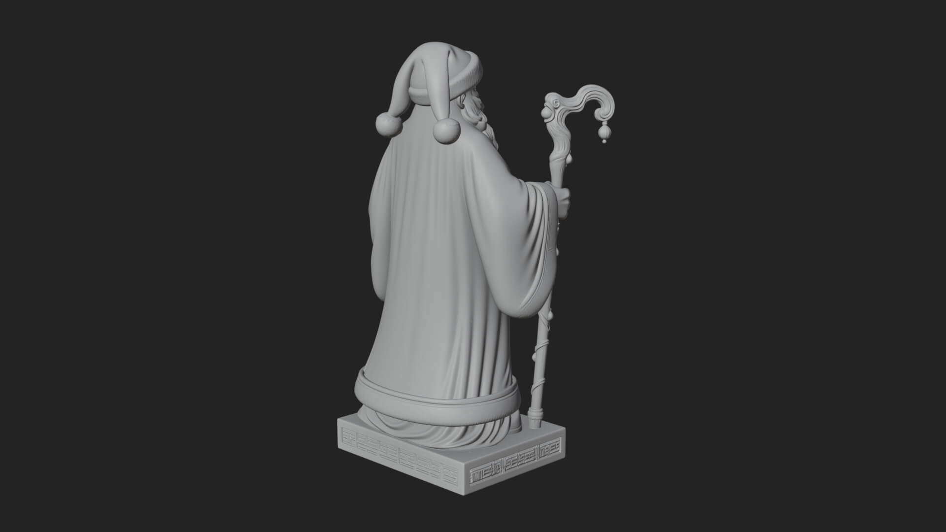 Staff Holding Santa Statue Design 2 3D Print Model 3D Model