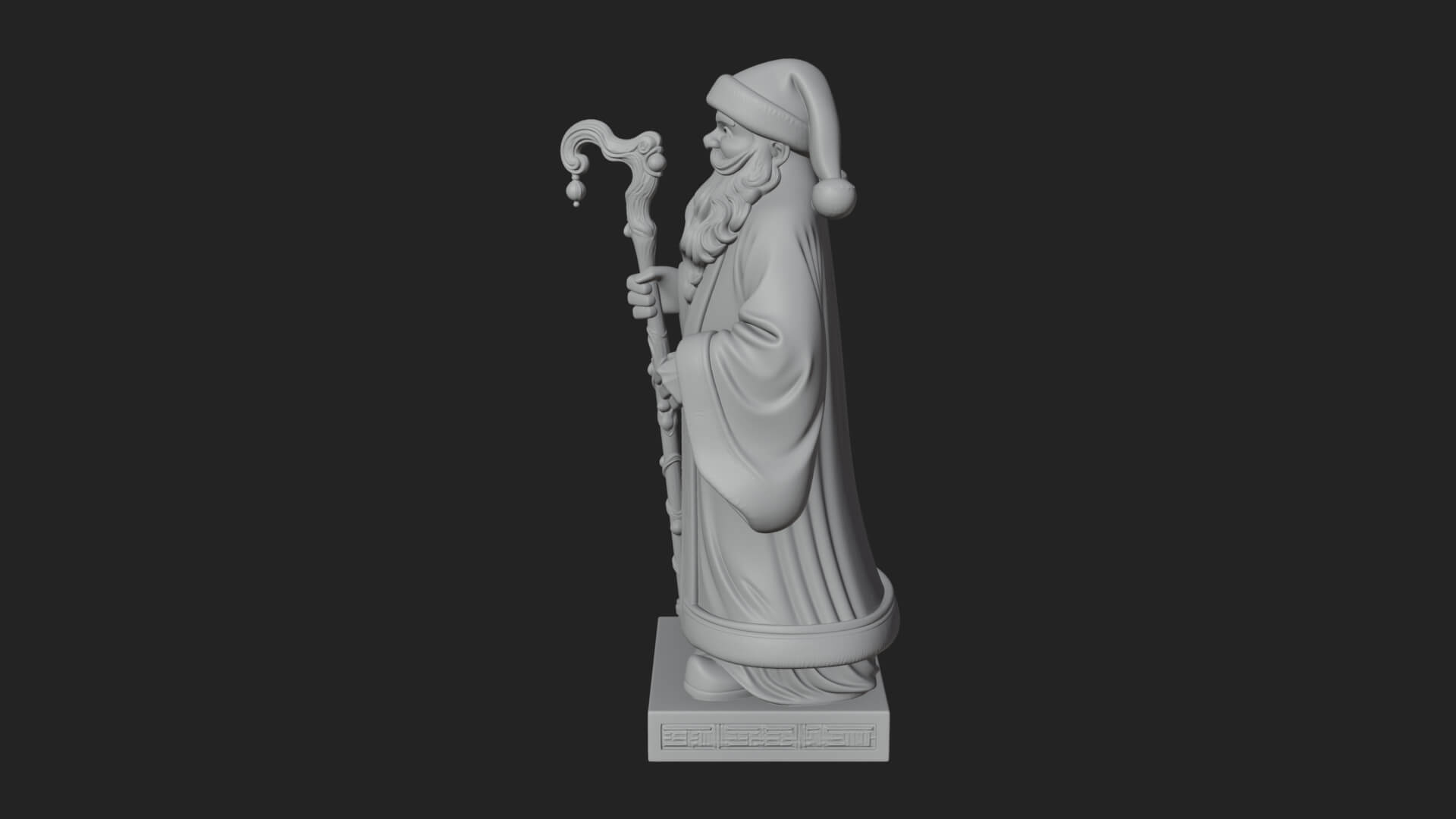 Staff Holding Santa Statue Design 2 3D Print Model 3D Model