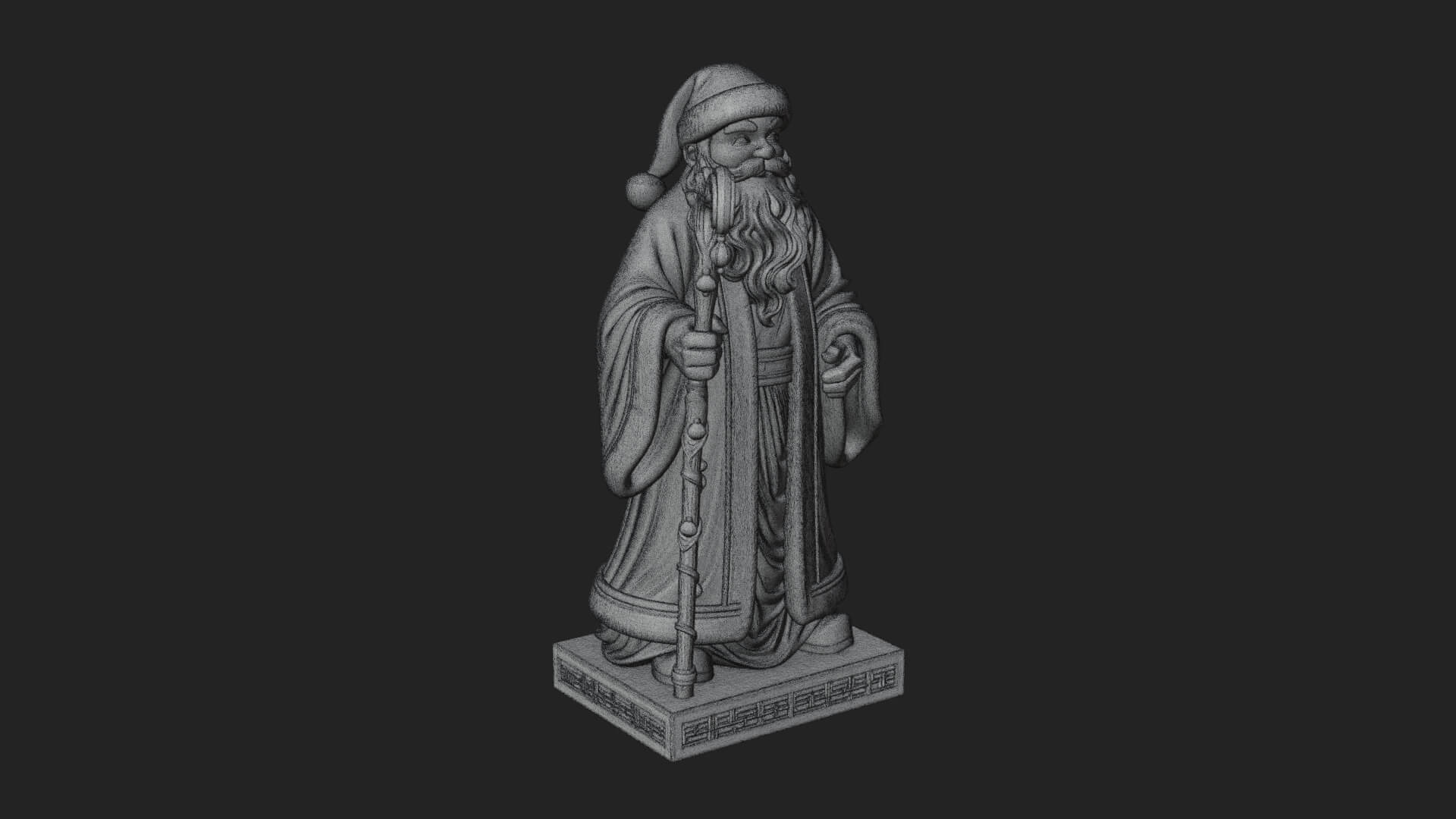 Staff Holding Santa Statue Design 2 3D Print Model 3D Model