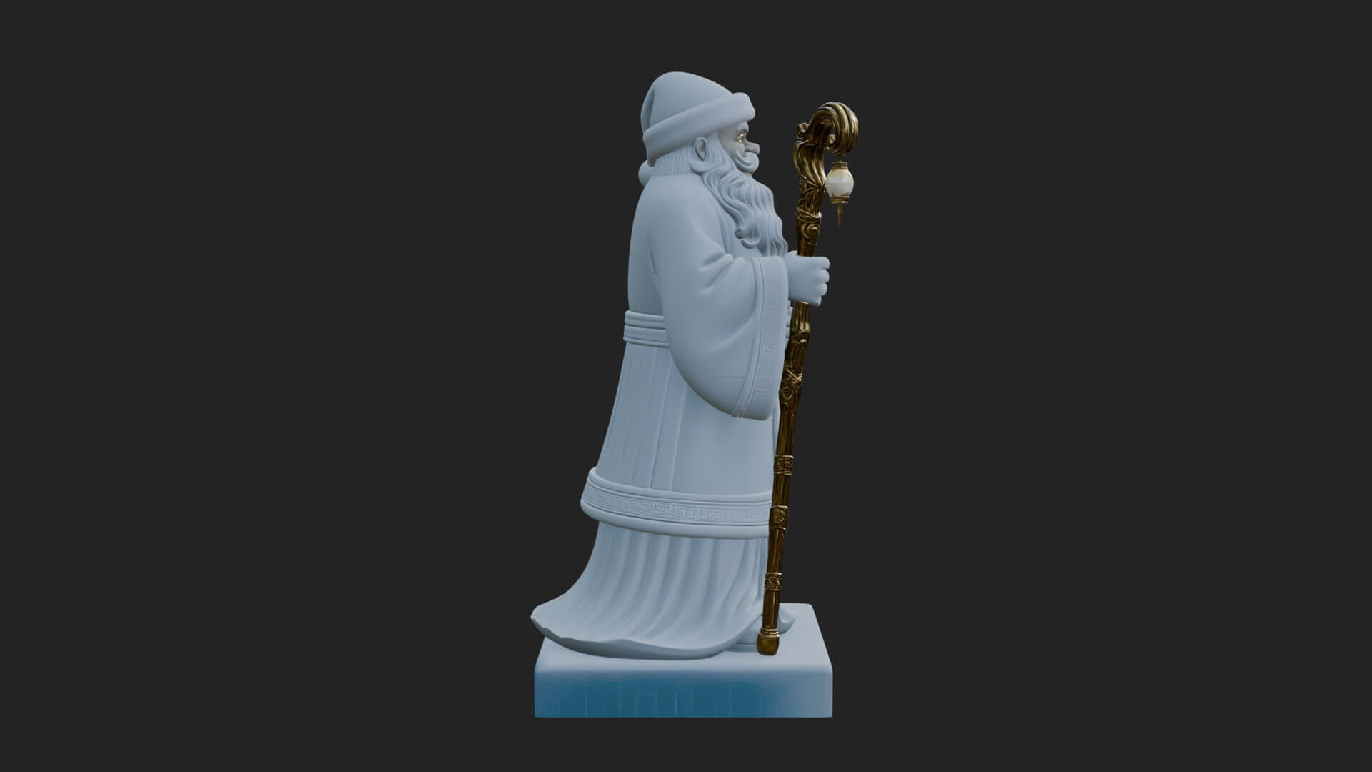 Staff Holding Santa Statue Design 3 3D Print Model 3D Model