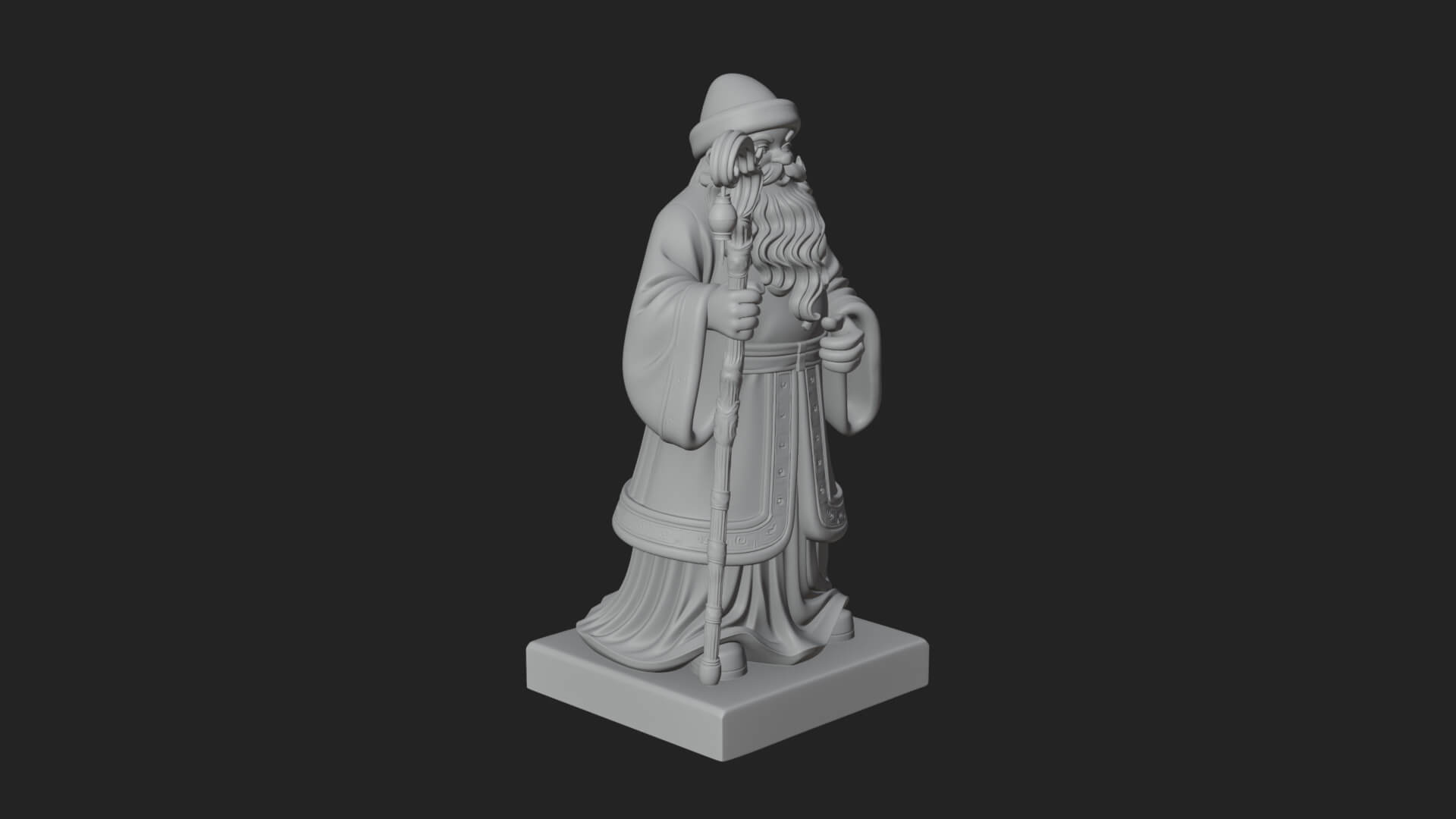 Staff Holding Santa Statue Design 3 3D Print Model 3D Model