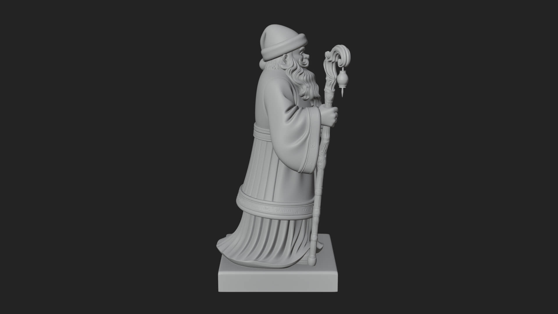 Staff Holding Santa Statue Design 3 3D Print Model 3D Model