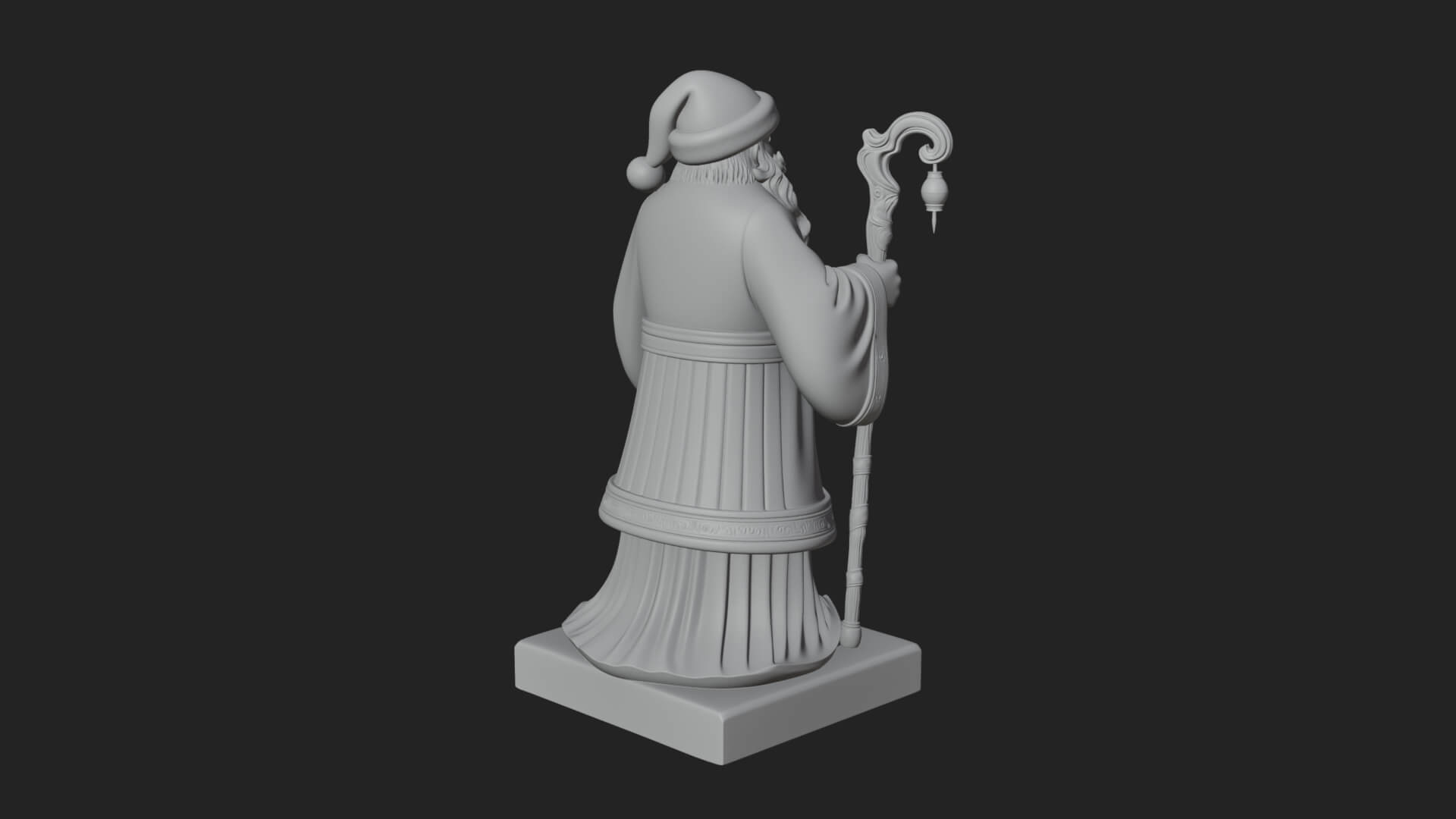 Staff Holding Santa Statue Design 3 3D Print Model 3D Model