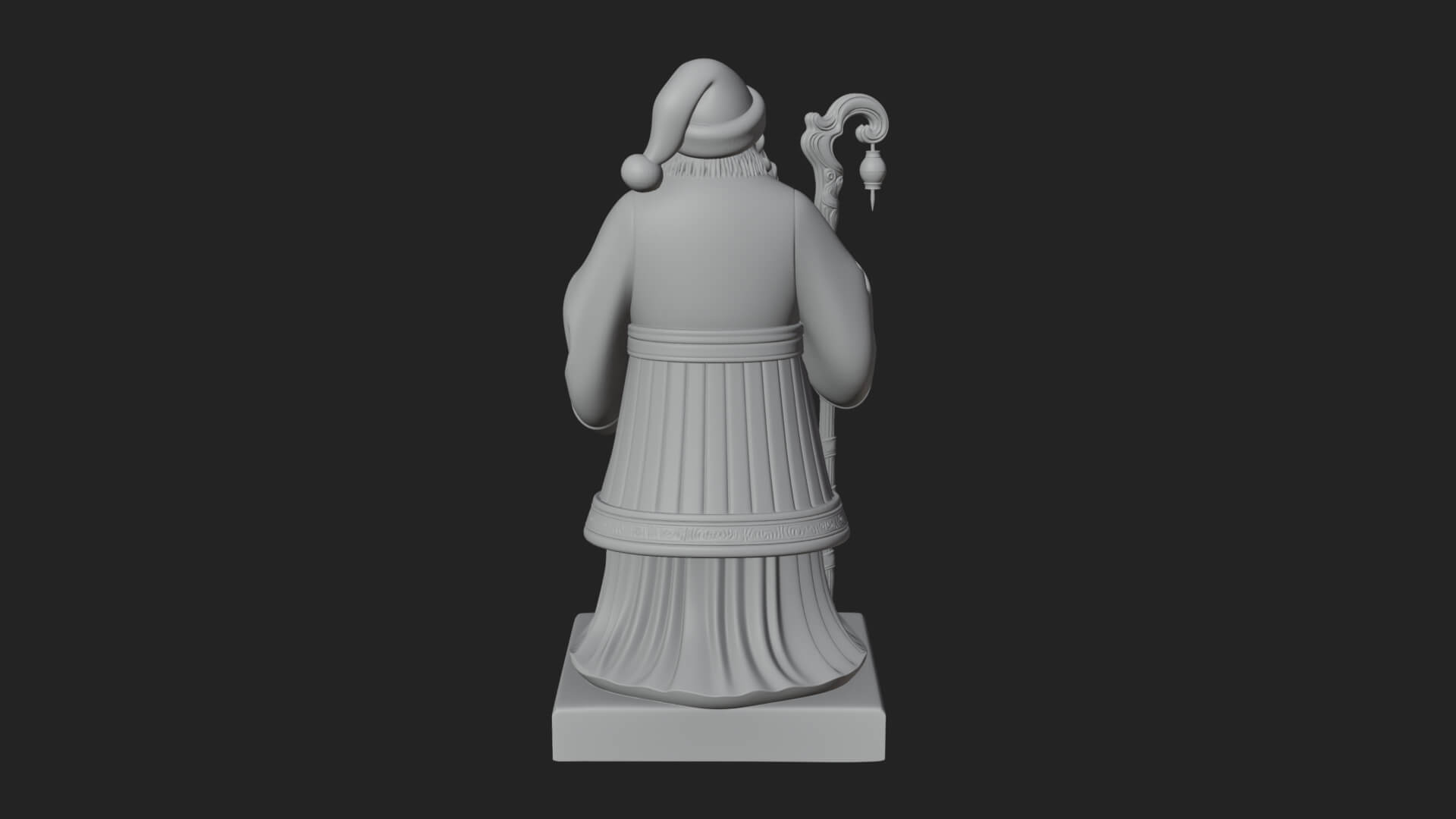 Staff Holding Santa Statue Design 3 3D Print Model 3D Model