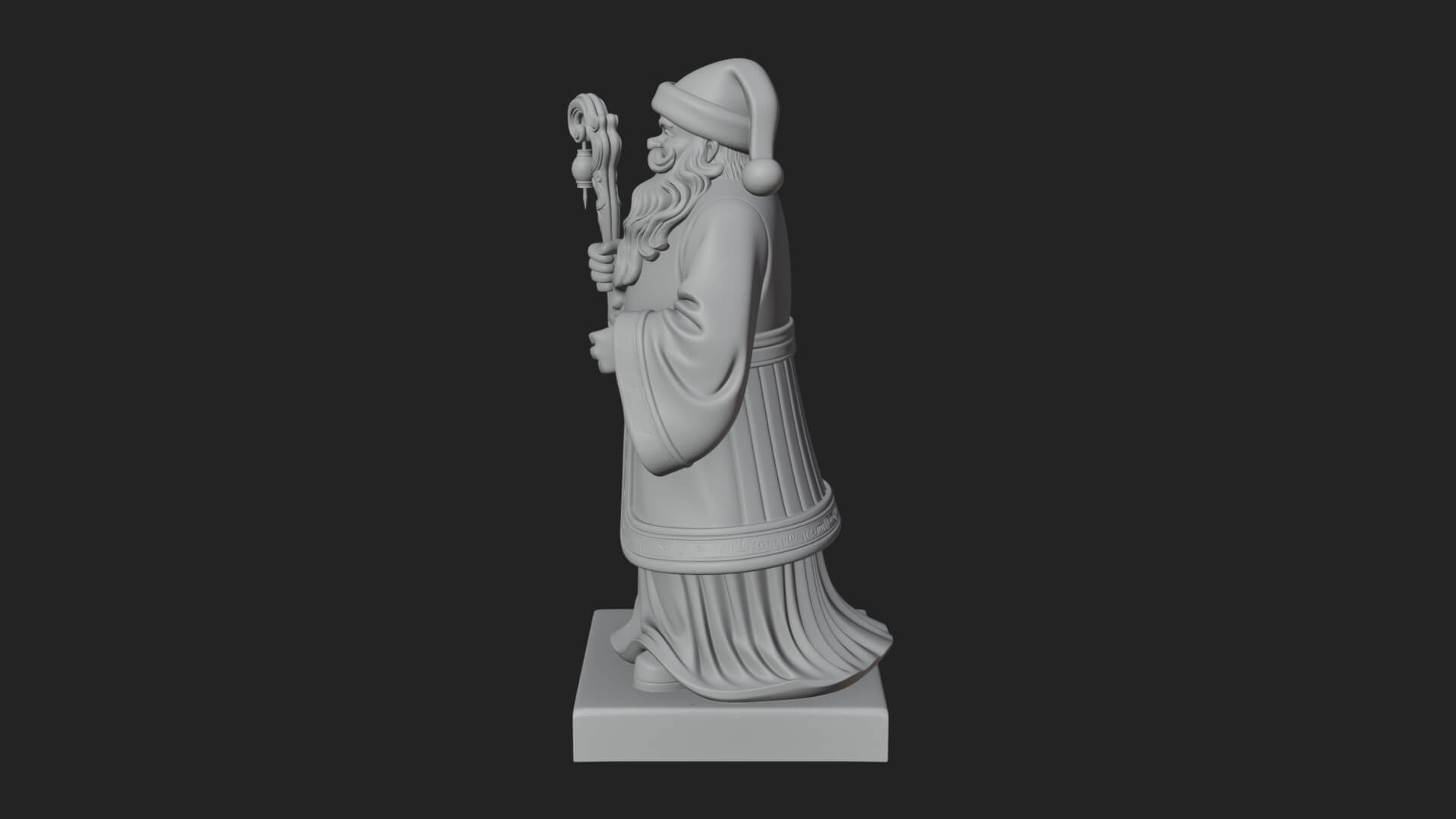 Staff Holding Santa Statue Design 3 3D Print Model 3D Model