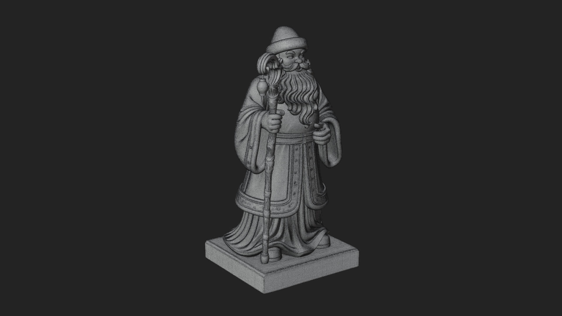 Staff Holding Santa Statue Design 3 3D Print Model 3D Model
