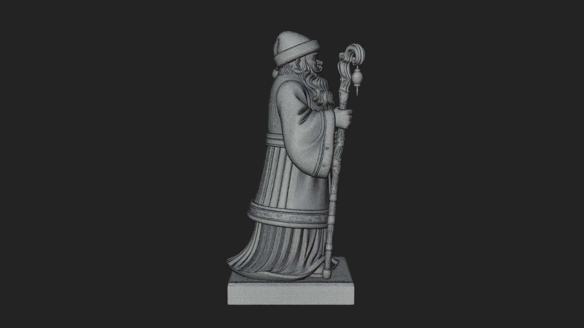 Staff Holding Santa Statue Design 3 3D Print Model 3D Model