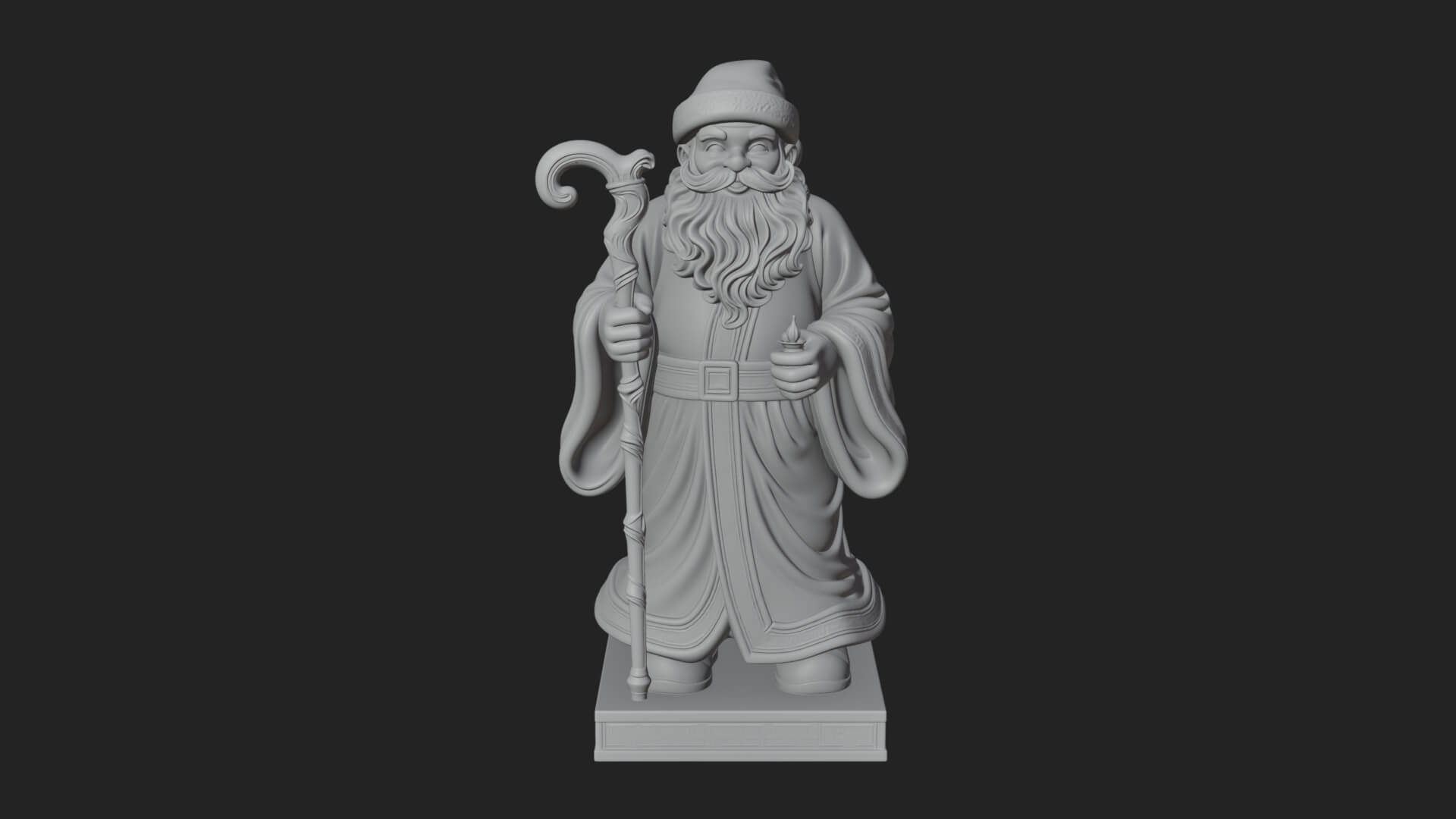 Staff Holding Santa Statue Design 4 3D Print Model 3D Model