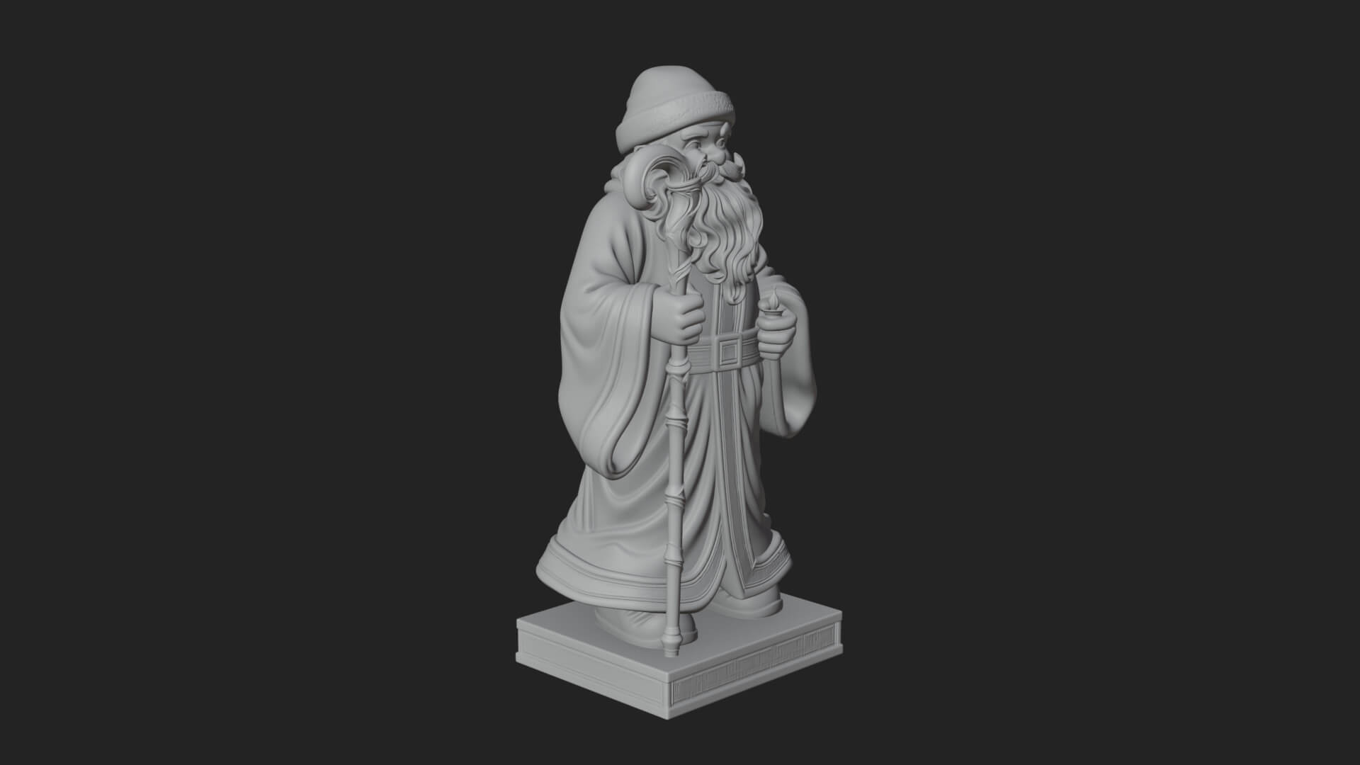 Staff Holding Santa Statue Design 4 3D Print Model 3D Model