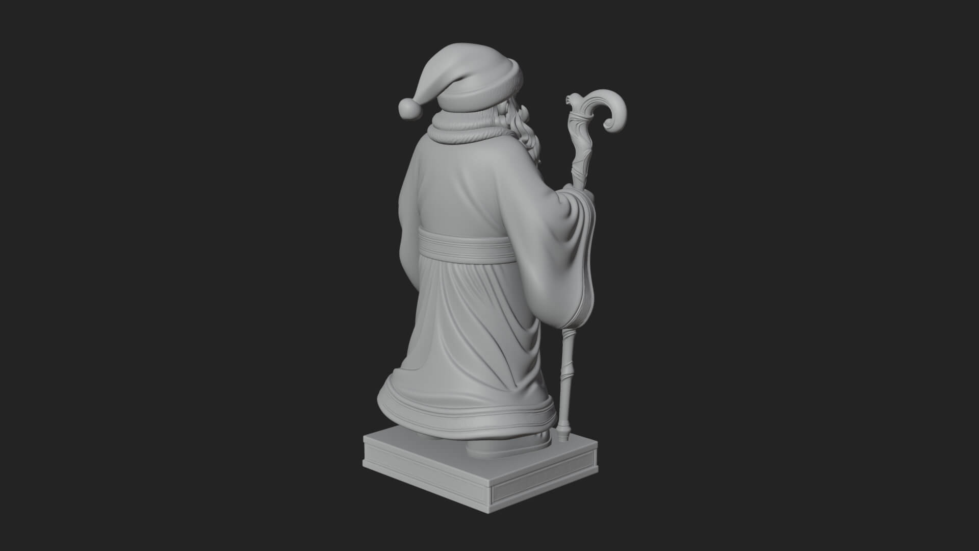Staff Holding Santa Statue Design 4 3D Print Model 3D Model