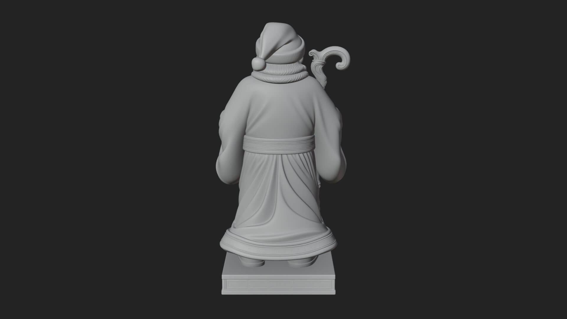 Staff Holding Santa Statue Design 4 3D Print Model 3D Model