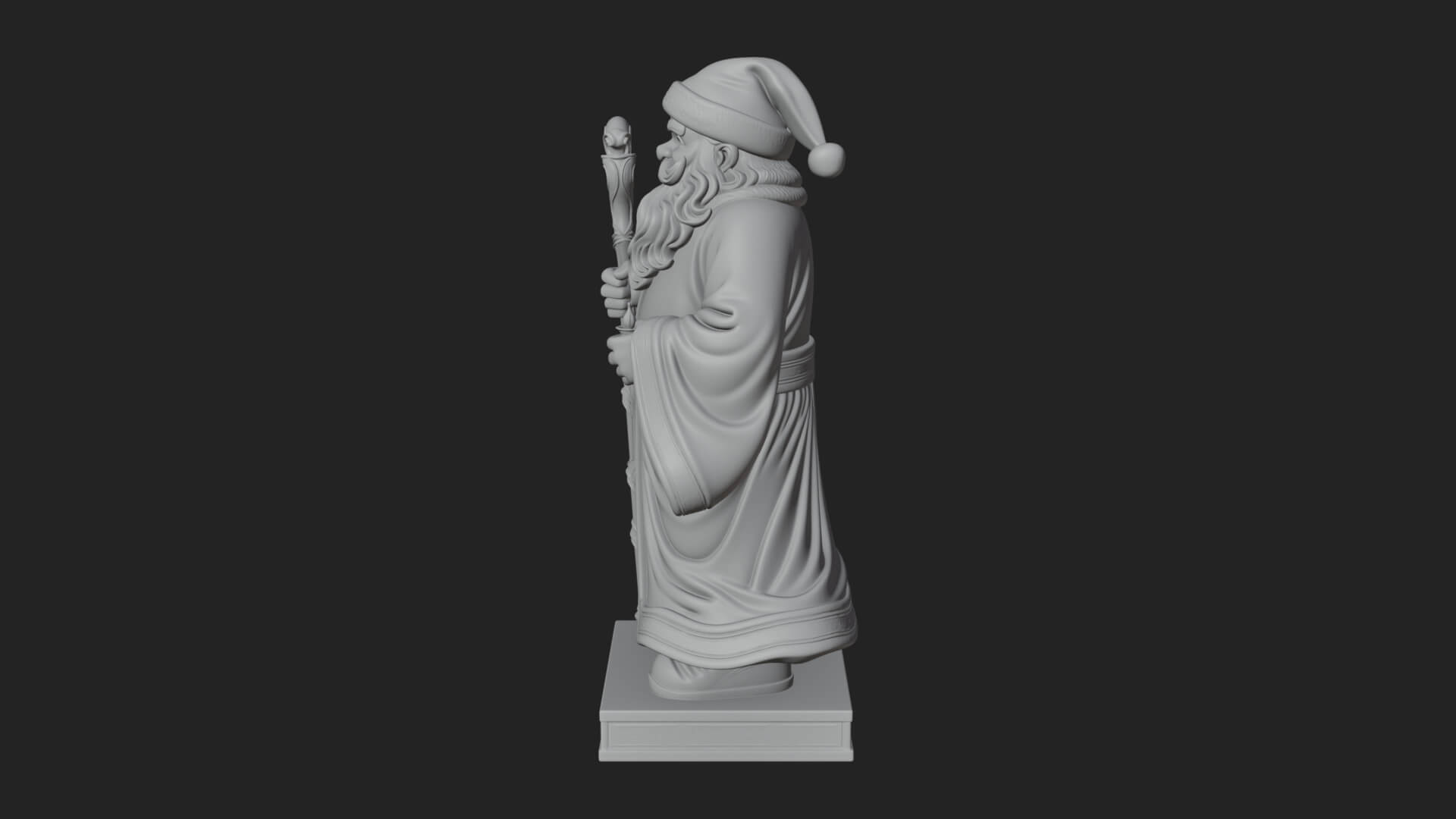 Staff Holding Santa Statue Design 4 3D Print Model 3D Model