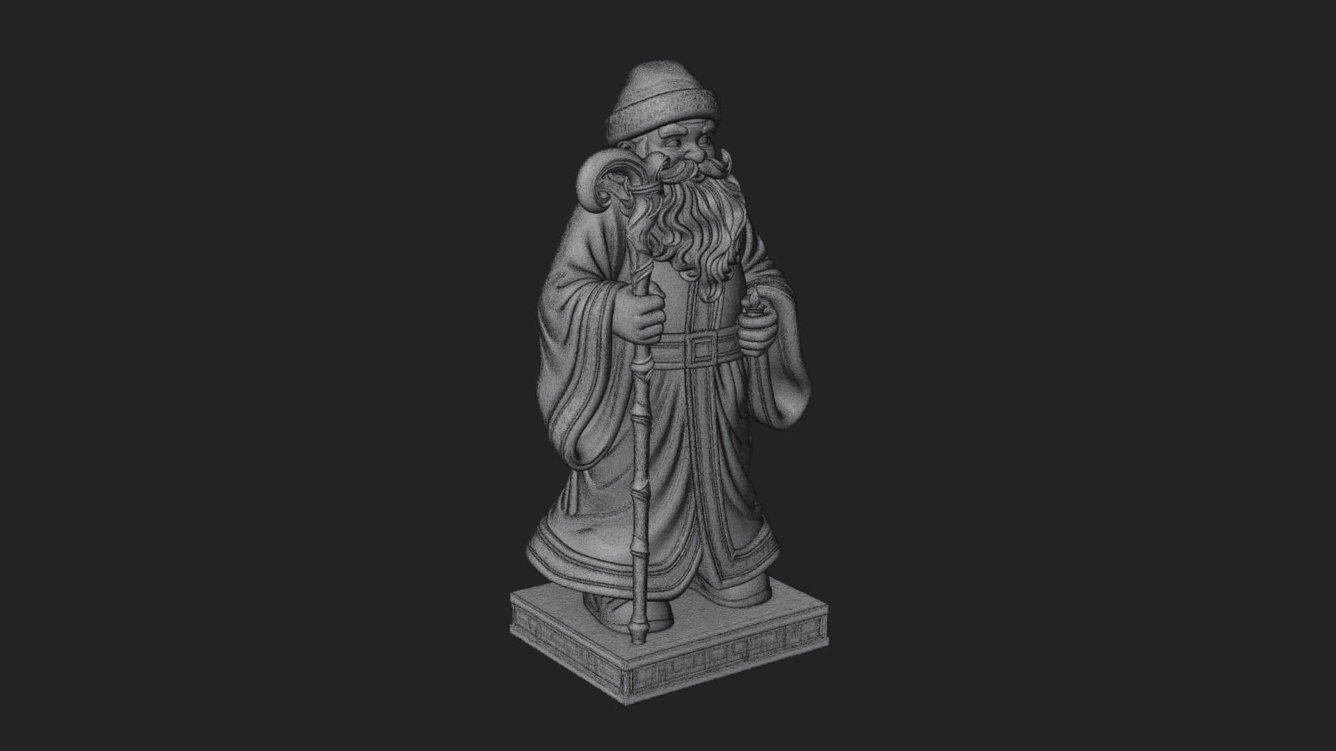 Staff Holding Santa Statue Design 4 3D Print Model 3D Model