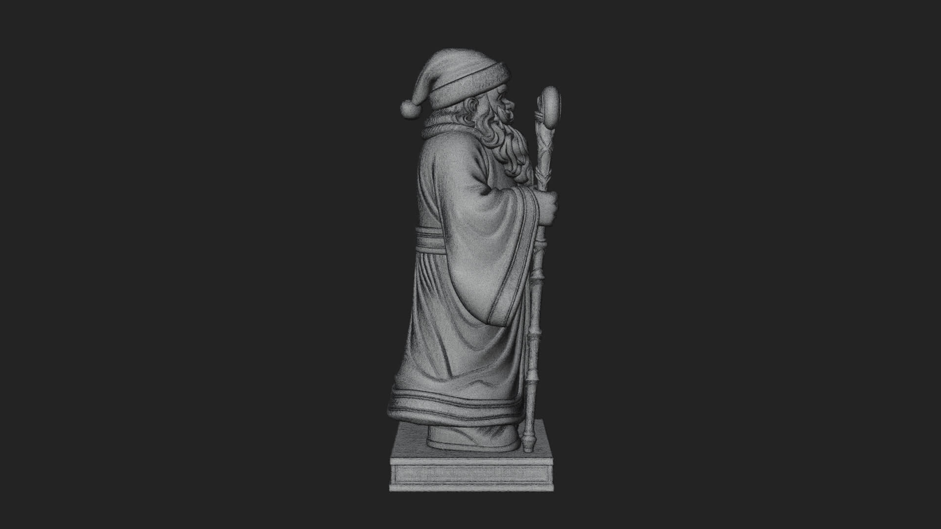 Staff Holding Santa Statue Design 4 3D Print Model 3D Model