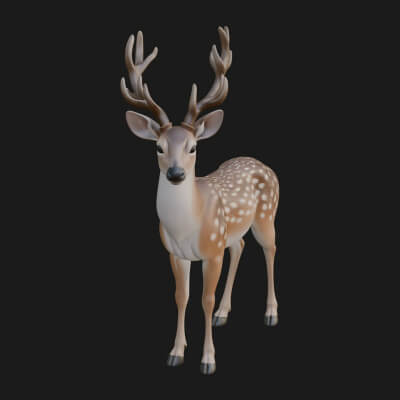 Stag Deer Statue Design 13 3D Print Model