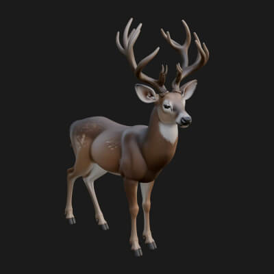 Stag Deer Statue Design 20 3D Print Model