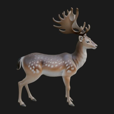 Stag Deer Statue Design 24 3D Print Model