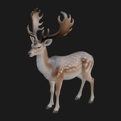 Stag Deer Statue Design 25 3D Print Model