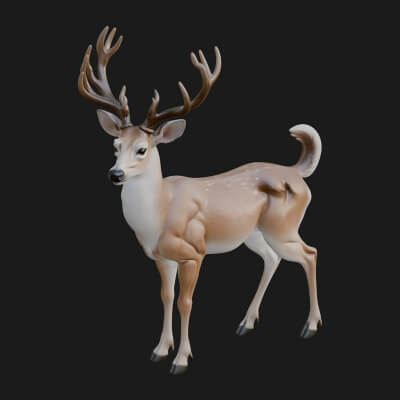 Stag Deer Statue Design 28 3D Print Model