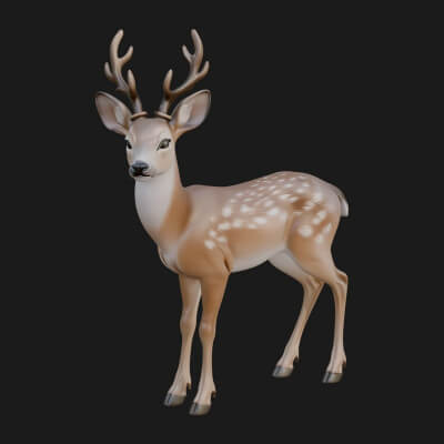 Stag Deer Statue Design 3 3D Print Model